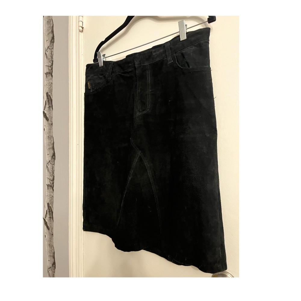 Black suede skirt